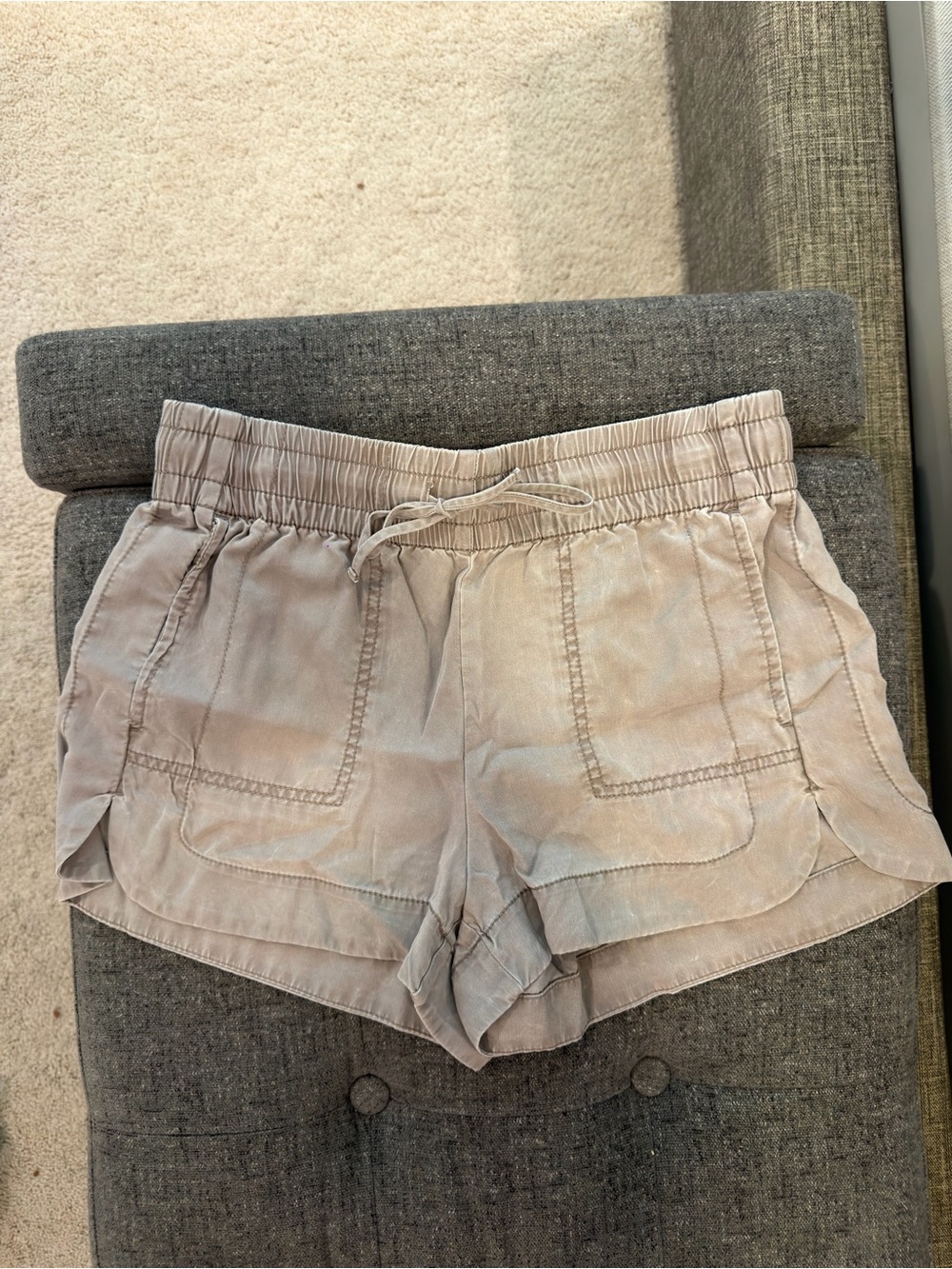 Express Light Grey Drawstring Shorts-xs